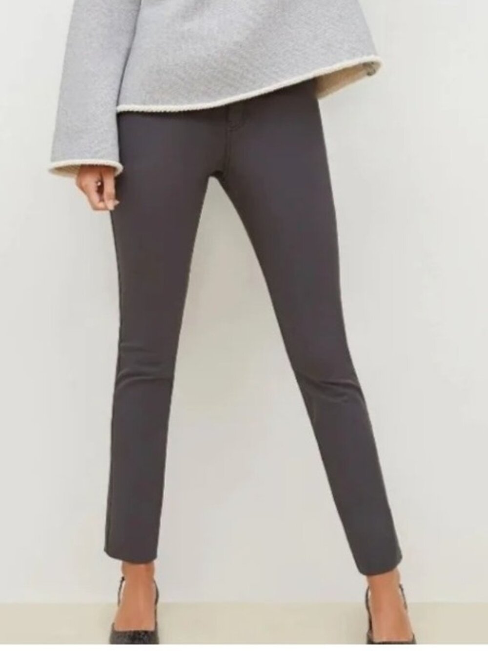 M.M. LaFleur Hockley Jean Sz 8 Gray Better Than Denim Slim Snaps High Rise Fall